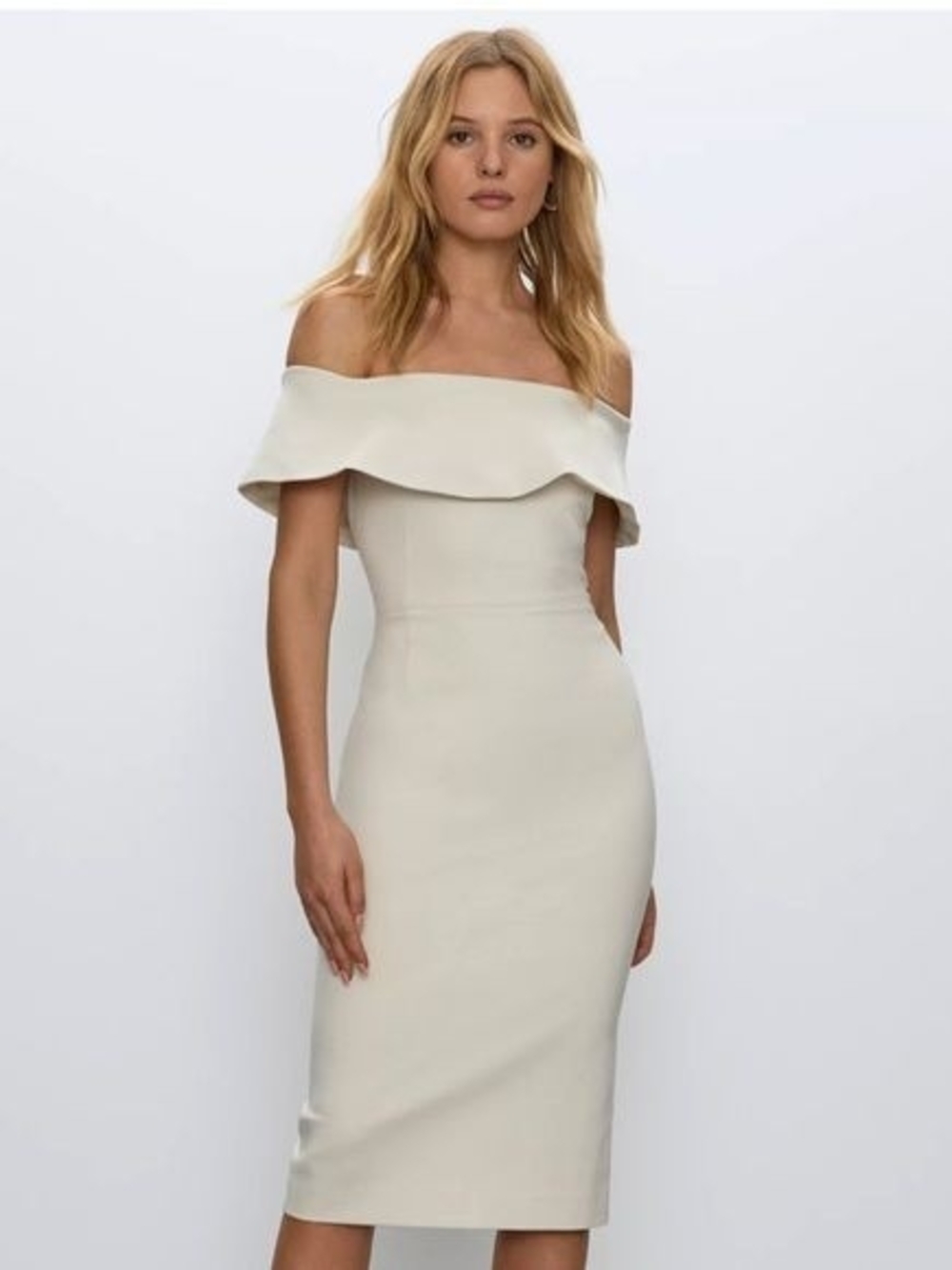 NWT Babaton Off Shoulder Sheath Midi Dress Aritzia - Picture 4 of 16
